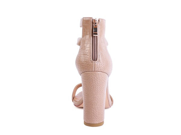 FELICITY Zip Up Croc Textured Sandals Coco’s Tee Boutique